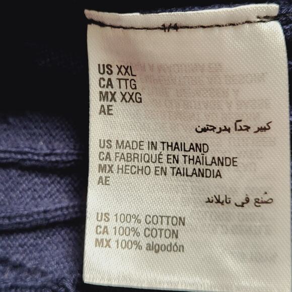 Alfani 100% Cotton Navy Blue Ribbed Crew Neck Pullover Sweater Size XXL - Picture 7 of 7